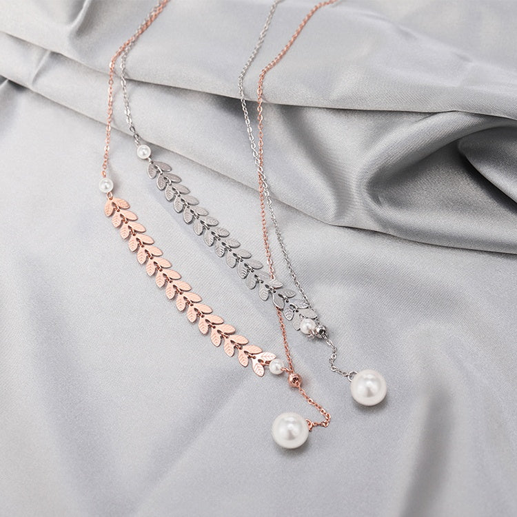 Seawater Pearl Necklace Light Luxury Clavicle Chain GOLD