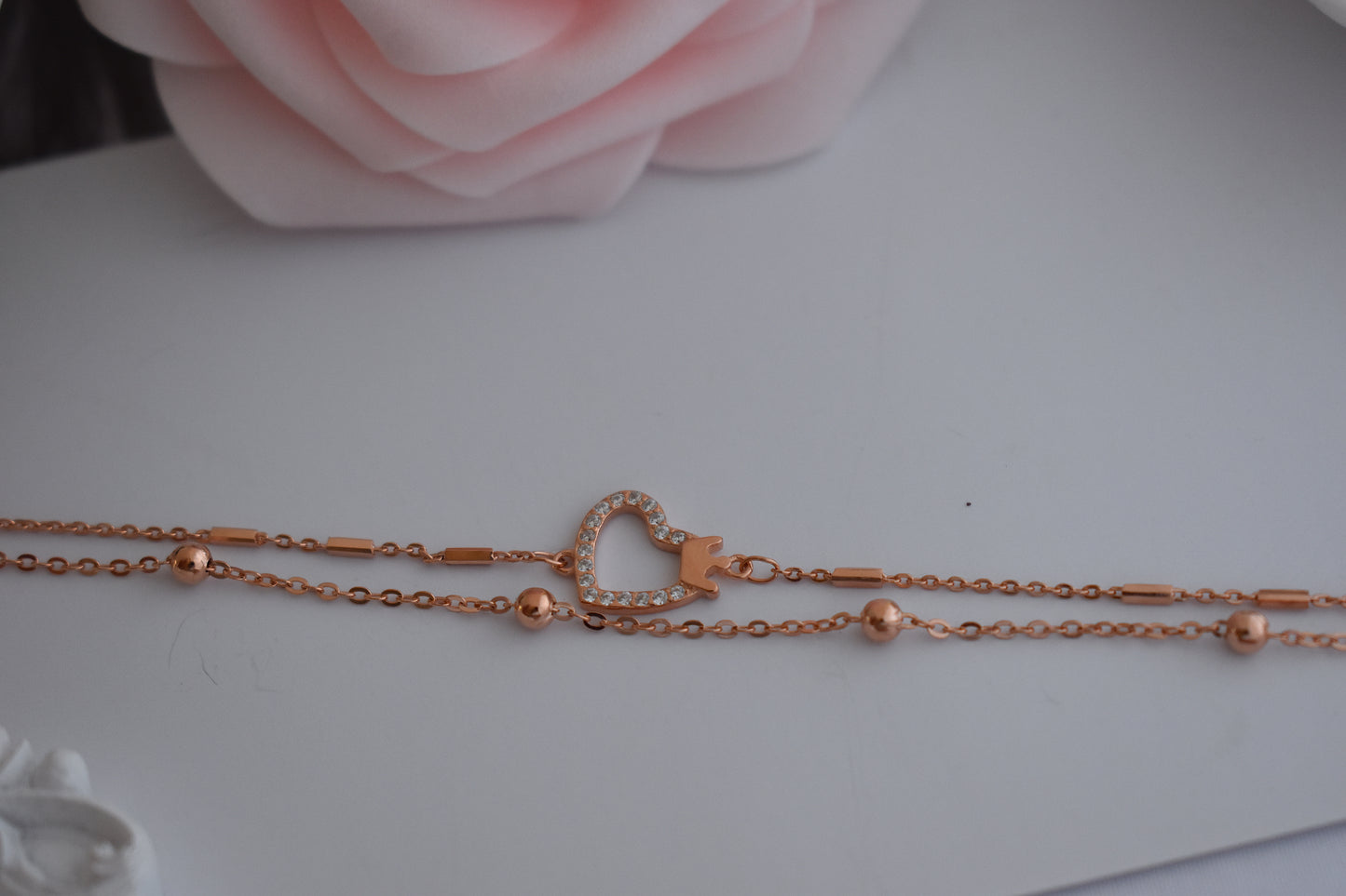 Amelia || Bracelet Rose Gold plated with ZIRCONIA STONES