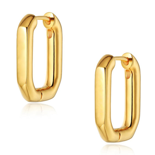 Victoria || Dainty Gold jewelry plated huggie U shape minimalist earring