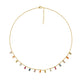 Color stones gold choker necklace