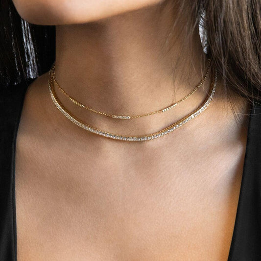 Zirconia tennis statement popular choker necklaces