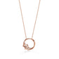 Vine circle pendant gold dainty flower diamond necklace