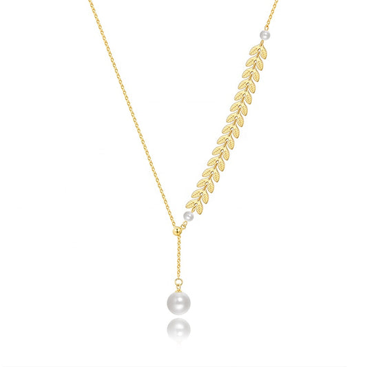 Seawater Pearl Necklace Light Luxury Clavicle Chain GOLD