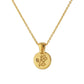 Everly || Dainty minimalist flower medallion coin long chain necklace