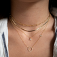 Lillian || Minimalist gold plated pave circle pendant necklace