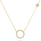 Lillian || Minimalist gold plated pave circle pendant necklace