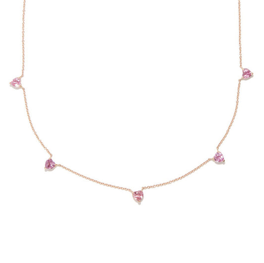 Eliana || Gold Plated Heart sapphire rose gold necklace