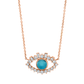 Leah || Evil eye blue sheen moonstone and baguette diamond necklace