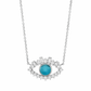 Leah || Evil eye blue sheen moonstone and baguette diamond necklace