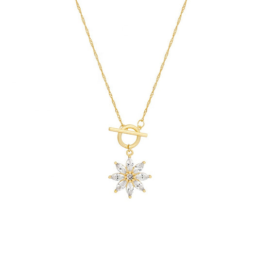 Zoe || Dainty daisy pendant necklace