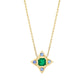 Ivy || Gold plated initial zodiac star Emerald pendant necklace