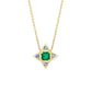 Ivy || Gold plated initial zodiac star Emerald pendant necklace