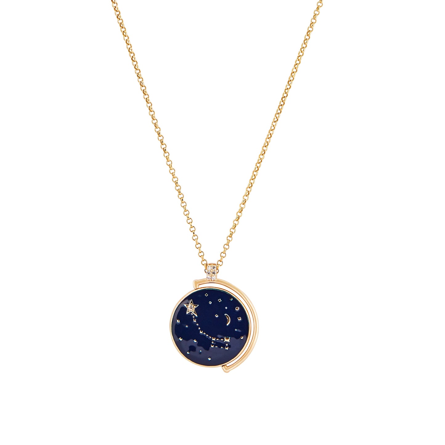 Emily || Polaris enamel coin pendant necklace