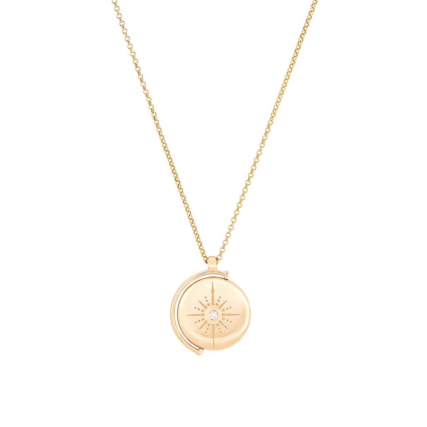 Emily || Polaris enamel coin pendant necklace